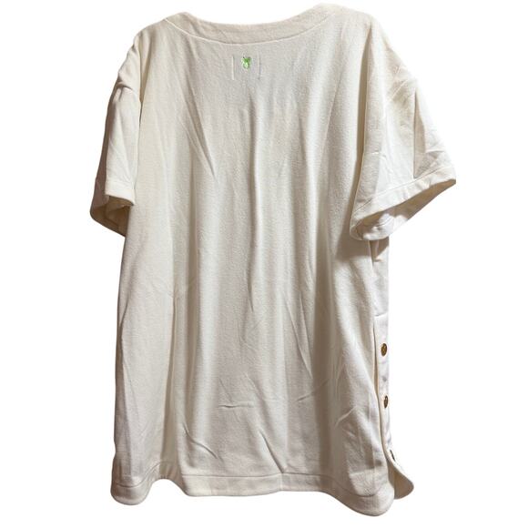 Dudley Stephens White Fleece Short Sleeve Mini Dress - XL - Picture 8 of 8